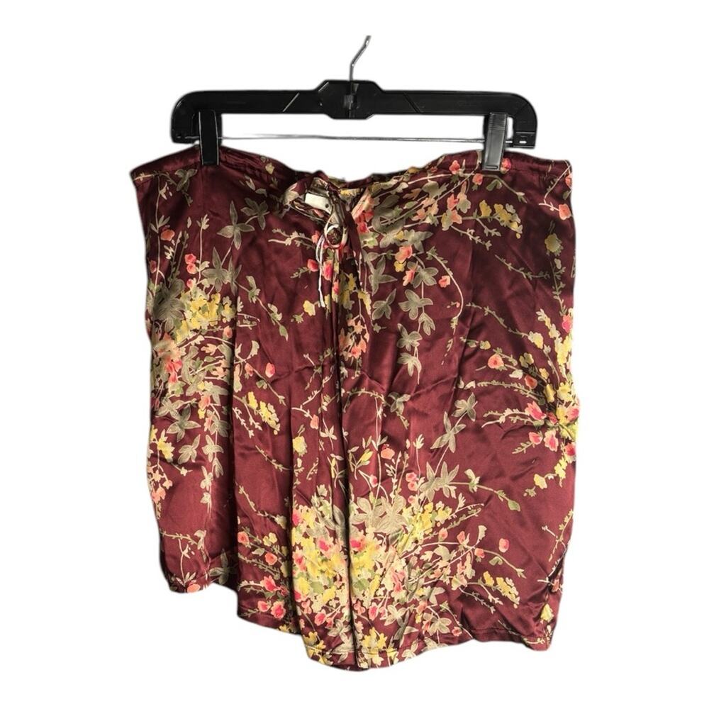 Capucine Puerari Red Floral Silk Skirt Made in France Size 2